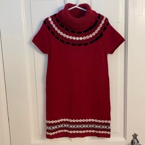 Holiday Sweater Dress with Sequin & Velvet Detail